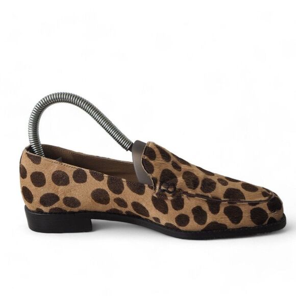 Stuart Weitzman Mocaroon Cognac Ocelot Slip-on Loafers Women's 5.5M - Picture 7 of 12